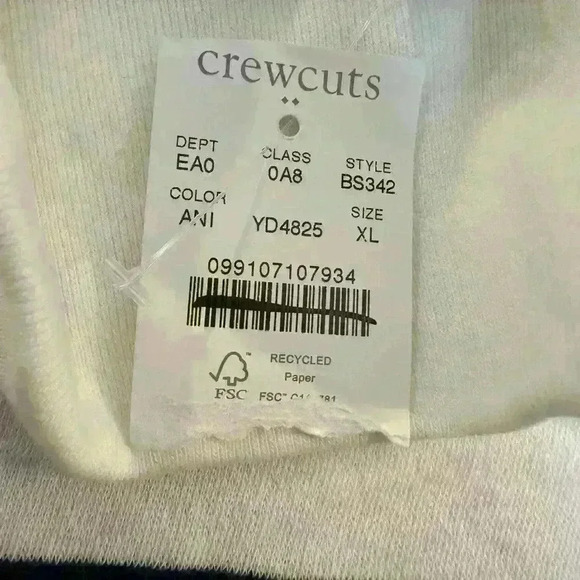 J.Crew Crewcuts Girls’ Wide Button-Collar Pullover Sweatshirt Navy Ivory Size XL - Picture 5 of 8